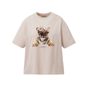 Beige Women's Onitsuka Tiger WS Graphic T Shirts Online India | O8A-4143