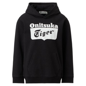 Black Kids' Onitsuka Tiger Sweat Hoodie Online India | R2T-9289