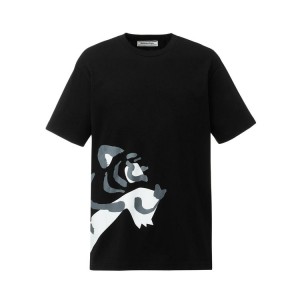 Black Men's Onitsuka Tiger Graphic T Shirts Online India | S6C-4235