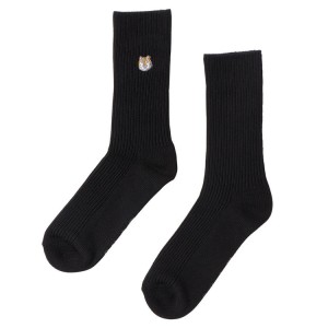 Black Men's Onitsuka Tiger Middle Socks Online India | S2R-9740