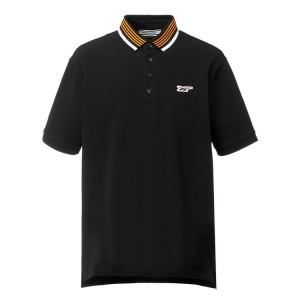 Black Men's Onitsuka Tiger Polo Shirt Shirts Online India | X4E-7760