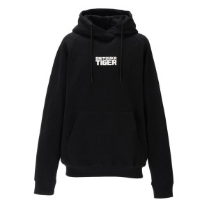 Black Men's Onitsuka Tiger Sweat Hoodie Online India | S6B-7867