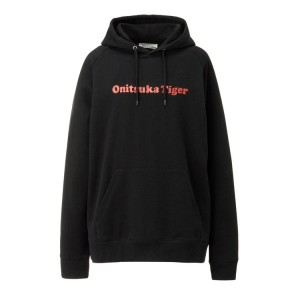 Black Men's Onitsuka Tiger Sweat Hoodie Online India | I8J-5299