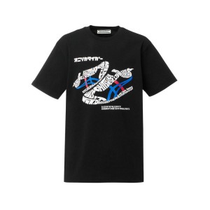 Black Women's Onitsuka Tiger Graphic T Shirts Online India | G9T-4296