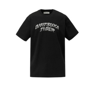 Black Women's Onitsuka Tiger Graphic T Shirts Online India | Z9B-6961