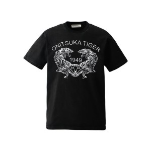 Black Women's Onitsuka Tiger Graphic T Shirts Online India | I9T-5515