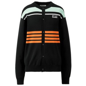 Black Women's Onitsuka Tiger Knit Cardigan Sweaters Online India | B7Z-5538