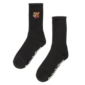 Black / Black Men's Onitsuka Tiger Middle Socks Online India | G7I-5019