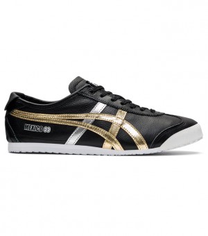 Black / Gold Women's Onitsuka Tiger Mexico 66 Online India | R1P-5984