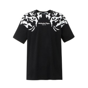 Black / Grey Women's Onitsuka Tiger Graphic T Shirts Online India | X4V-5301