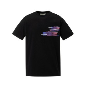 Black / Pink Men's Onitsuka Tiger Graphic T Shirts Online India | D5N-8848