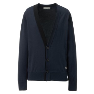 Dark Navy Men's Onitsuka Tiger Knit Cardigan Sweaters Online India | Q7F-0257