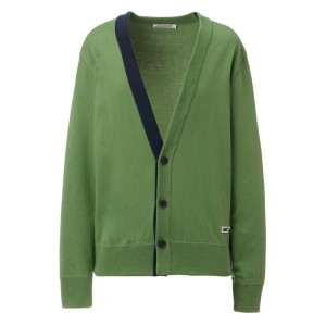 Green Men's Onitsuka Tiger Knit Cardigan Sweaters Online India | V8C-1142