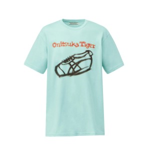 Green Women's Onitsuka Tiger Graphic T Shirts Online India | N1T-4479