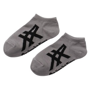 Grey / Black Men's Onitsuka Tiger Ankle Socks Online India | R2Q-3485