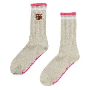 Grey / Pink Women's Onitsuka Tiger Middle Socks Online India | T2T-9684