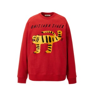 Red Women's Onitsuka Tiger Sweatshirts Online India | I0E-3834