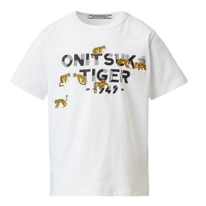 White Kids' Onitsuka Tiger Graphic T Shirts Online India | K9E-9742