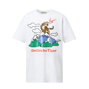 White Men's Onitsuka Tiger Graphic T Shirts Online India | R1X-2063