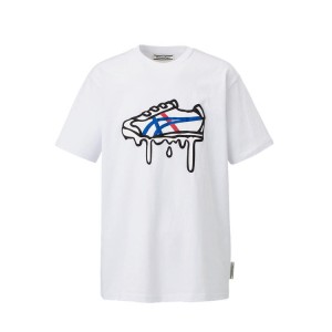 White Men's Onitsuka Tiger Graphic T Shirts Online India | E3N-4873