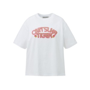 White Women's Onitsuka Tiger WS Graphic T Shirts Online India | E4X-2022