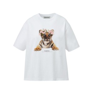 White Women's Onitsuka Tiger WS Graphic T Shirts Online India | Q0T-6010