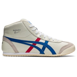 White / Blue Women's Onitsuka Tiger Mexico Mid Runner Sneakers Online India | Y4F-7097