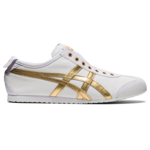 White / Gold Women's Onitsuka Tiger Mexico 66 Slip-on Online India | J9B-3066