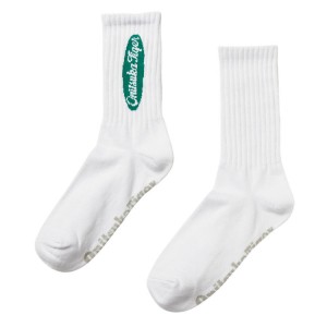 White / Green Men's Onitsuka Tiger Middle Socks Online India | C4Y-6251