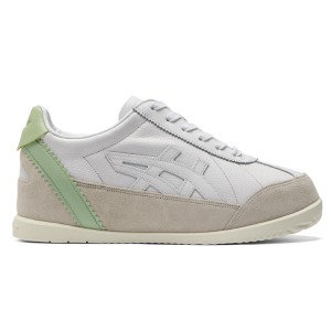 White / Green Women's Onitsuka Tiger Mollety Sneakers Online India | I1D-8576