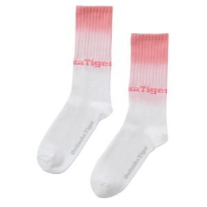 White / Pink Men's Onitsuka Tiger Middle Socks Online India | C6Q-2735