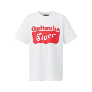 White / Red Kids' Onitsuka Tiger Logo T Shirts Online India | P5X-6469