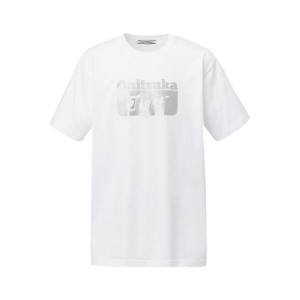 White / Silver Women's Onitsuka Tiger Logo T Shirts Online India | S0Q-9102