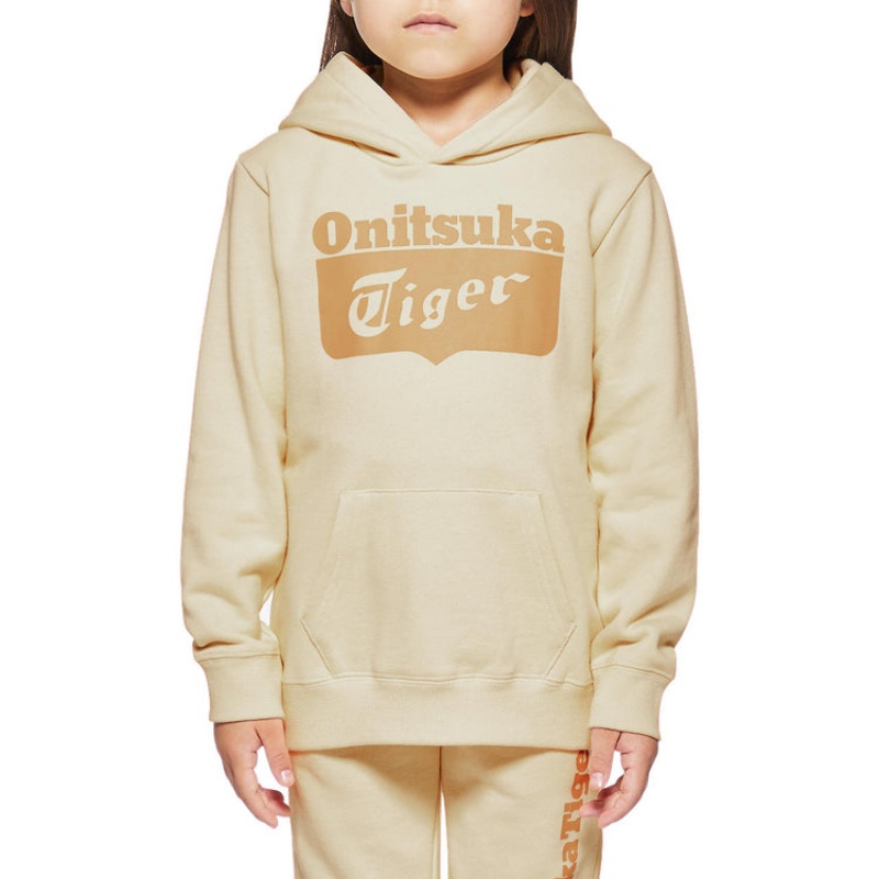 Beige Kids' Onitsuka Tiger Sweat Hoodie Online India | C2W-3942