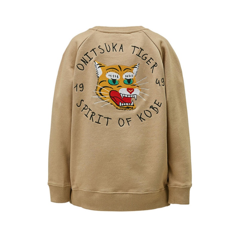 Beige Kids' Onitsuka Tiger Sweatshirts Online India | W0E-7122