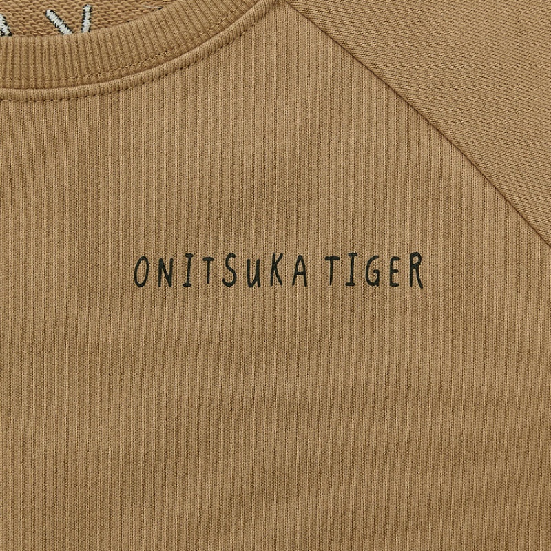 Beige Kids' Onitsuka Tiger Sweatshirts Online India | W0E-7122