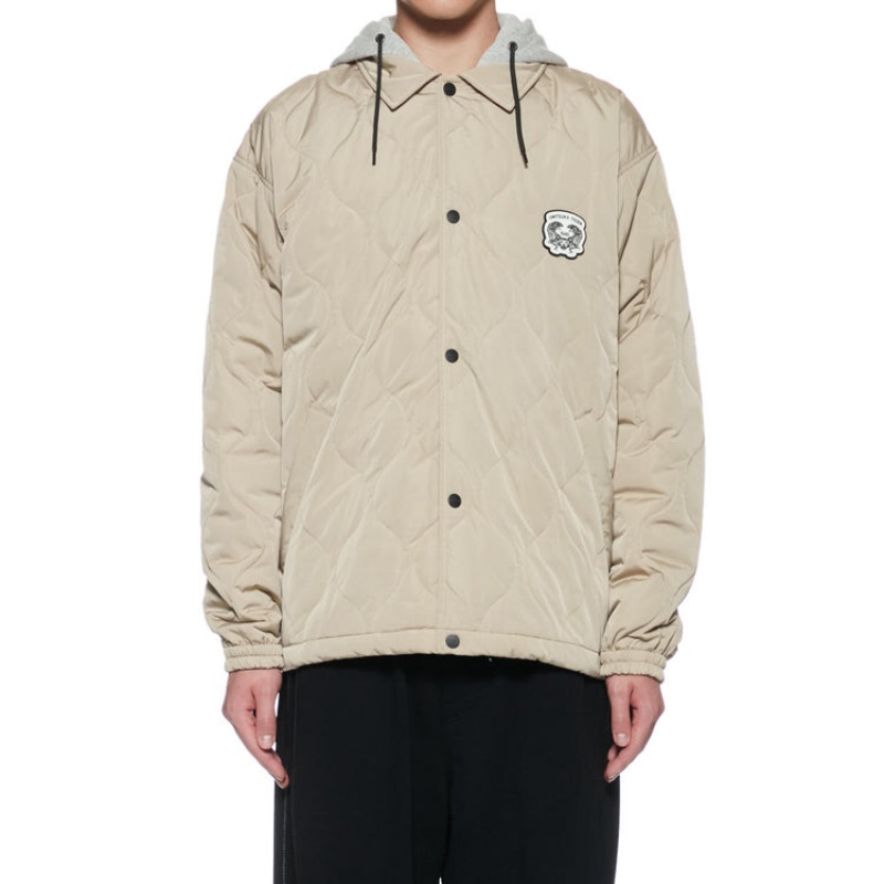 Beige Men's Onitsuka Tiger Quilted Jackets Online India | S1O-1375