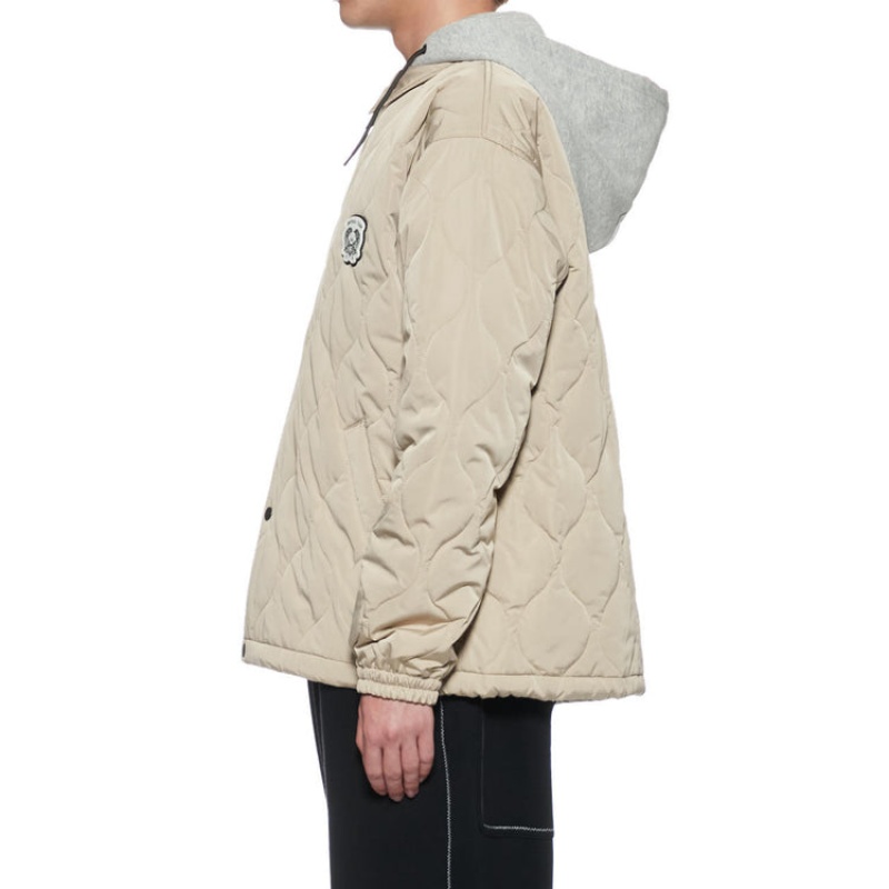 Beige Men's Onitsuka Tiger Quilted Jackets Online India | S1O-1375