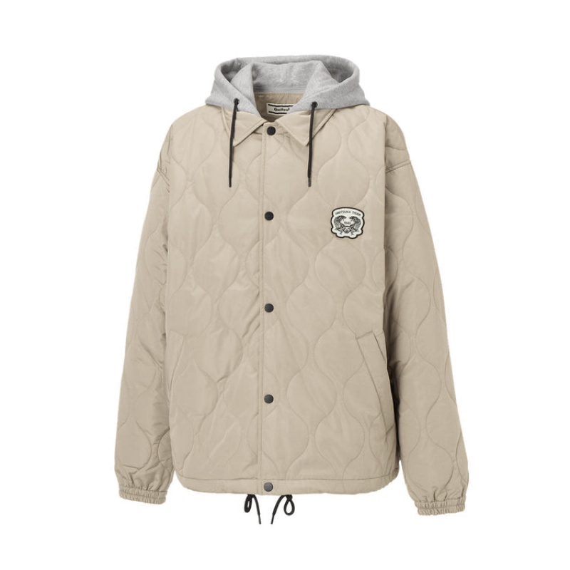 Beige Men's Onitsuka Tiger Quilted Jackets Online India | S1O-1375