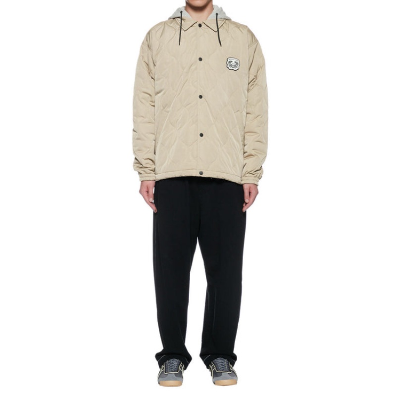 Beige Men's Onitsuka Tiger Quilted Jackets Online India | S1O-1375