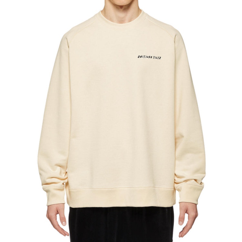 Beige Men's Onitsuka Tiger Sweatshirts Online India | L5C-5464