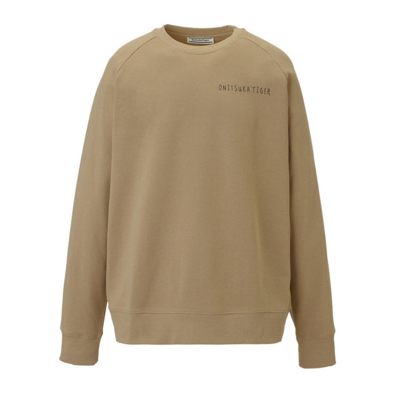 Beige Men\'s Onitsuka Tiger Sweatshirts Online India | R6L-0501