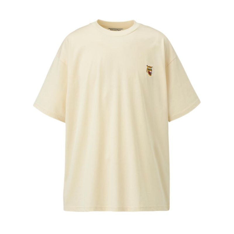 Beige Men\'s Onitsuka Tiger T Shirts Online India | K8O-8143