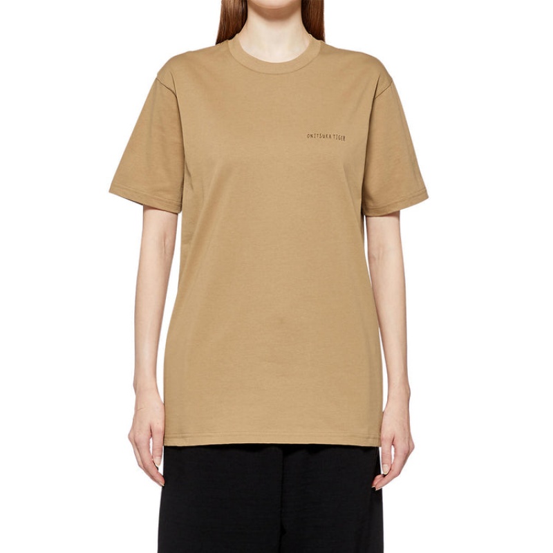 Beige Women's Onitsuka Tiger Graphic T Shirts Online India | V0E-8790