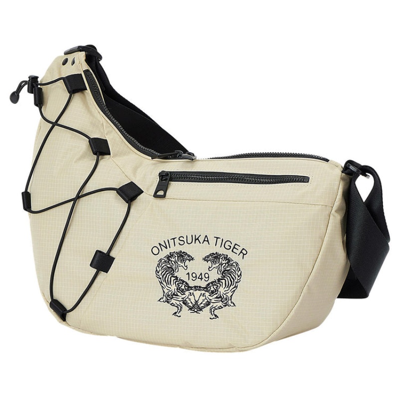 Beige / Black Men's Onitsuka Tiger Messenger Bag Bags Online India | Q6R-3065