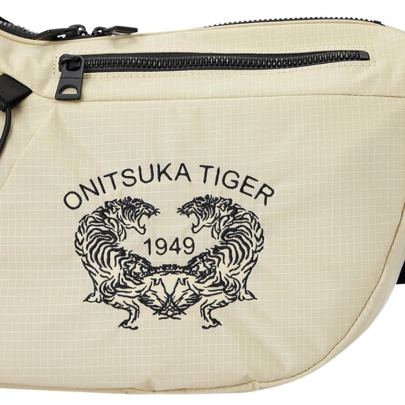 Beige / Black Men's Onitsuka Tiger Messenger Bag Bags Online India | Q6R-3065