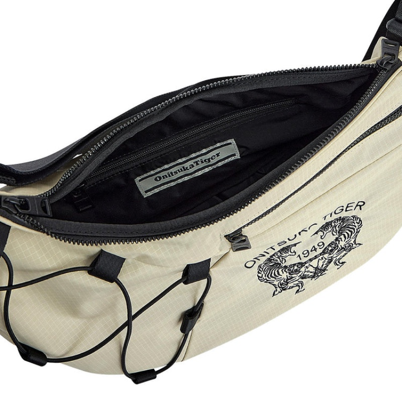 Beige / Black Men's Onitsuka Tiger Messenger Bag Bags Online India | Q6R-3065