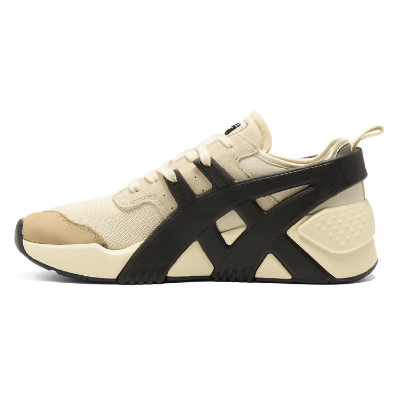 Beige / Black Women's Onitsuka Tiger Big Logo Trainer 2.0 Sneakers Online India | A1T-8301