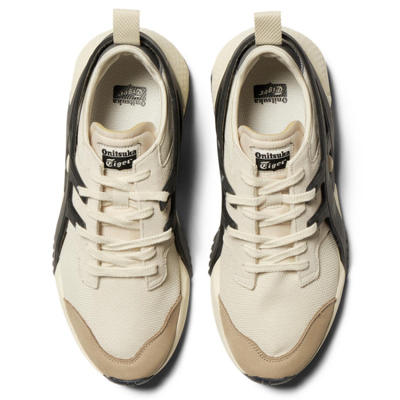 Beige / Black Women's Onitsuka Tiger Big Logo Trainer 2.0 Sneakers Online India | A1T-8301