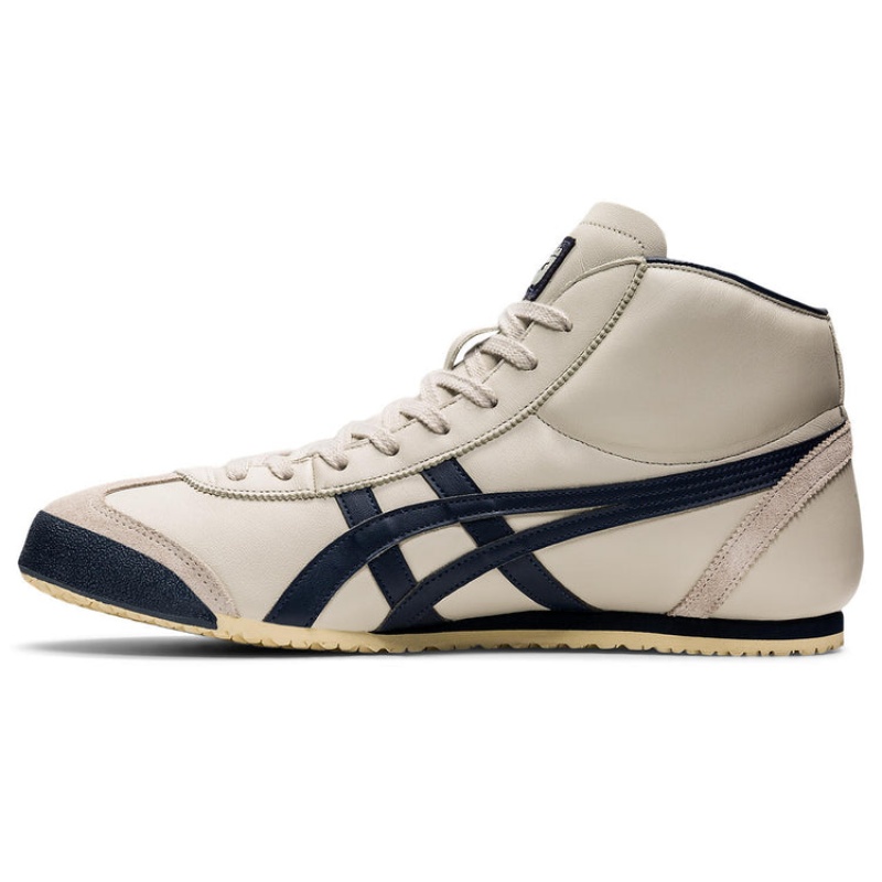 Beige / Black Women's Onitsuka Tiger Mexico Mid Runner Sneakers Online India | A2V-2654